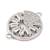 Brass Pave Clear Cubic Zirconia Connector Charms KK-S389-37P-2