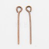 Red Copper Plated Brass Eye Pin Jewery Making Findings X-EPC2.0cm-R-1