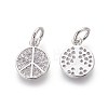 Brass Micro Pave Cubic Zirconia Charms X-ZIRC-J021-02P-RS-2