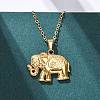 Elephant 304 Stainless Steel Pendant Necklaces NJEW-H059-06G-3