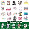 50Pcs PVC Self-Adhesive Inspirational Quote Stickers PW-WG60628-01-5
