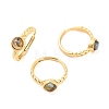 Round Natural Labradorite Adjustable Rings RJEW-Q817-03G-04-1