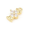Brass Micro Pave Clear Cubic Zirconia Charms KK-Z151-18G-I-2