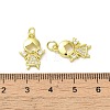 Rack Plating Brass Micro Pave Clear Cubic Zirconia Pendants KK-O017-02C-G-3