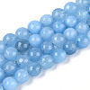 Dyed Natural White Jade Beads Strands LS-G-T139-8mm-60-15-4