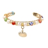 Brass Wire Wrapped Cuff Bangles BJEW-JB13955-3