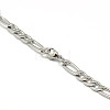 304 Stainless Steel Figaro Chain Necklace Making STAS-A028-N021P-3