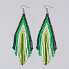 Handmade Glass Seed Beads Tassel Dangle Earrings LS-EN2812-7-1