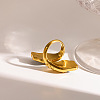 304 Stainless Steel & Natural Paua Shell Cuff Open Rings WG70E7E-01-4