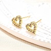 Heart Sparkling Cubic Zirconia Stud Earrings for Girl Women EJEW-H126-18G-5
