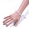 Adjustable Natural Rose Quartz Chip Beads Braided Bead Bracelets BJEW-JB04392-01-4