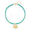 Bohemian Zinc Alloy Enamel with Crystal Rhinestone Sun Pendant Necklaces FS-WG8769D-01-1