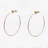 Brass Micro Pave Clear Cubic Zirconia Stud Dangle Earrings EJEW-R114-003-NF-1