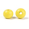 Spray Painted Round Natural Schima Wood Beads WOOD-A018-8mm-04-2