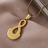 Minimalist 316 Surgical Stainless Steel with Clear Glass 8-Character Gourd Pendant Necklaces for Women HP6344-3