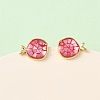 Brass Enamel Fish Stud Earrings EJEW-I322-05G-2
