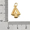 Christmas Brass Micro Pave Clear Cubic Zirconia Charms CU-G605-23G-3