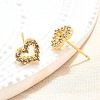Heart Sparkling Cubic Zirconia Stud Earrings for Girl Women EJEW-H126-18G-1