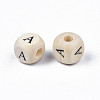 Printed Natural Wood Beads WOOD-T026-001A-5