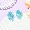 Glass Seed Braided Beaded Flower Stud Earrings EJEW-MZ00736-01-1