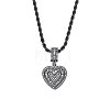 Brass Micro Pave Clear Cubic Zirconia Heart Pendant Rope Chain Necklaces for Women FS-WG43ED0-04-1