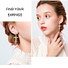 12Pcs 6 Style 304 Stainless Steel Cross Dangle Hoop Earrings EJEW-AN0003-48-3