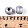 Spray Painted Round Natural Schima Wood Beads WOOD-A018-6mm-02-3