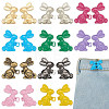 10 Sets 10 Colors Rabbit with Heart Spray Painted Alloy Adjustable Jean Button Pins DIY-FG0004-94-1