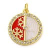 Christmas Series Brass Micro Pave Cubic Zirconia Pendants KK-S401-03G-B-1