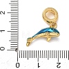 Ocean Brass Enamel European Dangle Charms KK-E803-04G-3