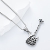 Vintage 304 Stainless Steel Flame Rock Guitar Pendant Necklaces for Men and Women PN9631-1