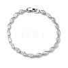 Horse Eye Brass Micro Pave Clear Cubic Zirconia Link Chain Bracelets for Women BJEW-C156-07B-P-4