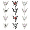 12Pcs 6 Colors Alloy Micro Pave Cubic Zirconia Pendants FIND-CJ0005-86-1