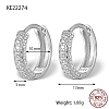 Rhodium Plated 925 Sterling Sliver Micro Pave Cubic Zirconia Hoop Earrings DV9304-3-1