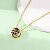 Brass Pave Cubic Zirconia Birth Stone Constellation Pendant Cable Chain Necklaces NJEW-D334-01G-02-3