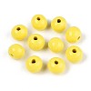 Spray Painted Round Natural Schima Wood Beads WOOD-A018-8mm-04-1