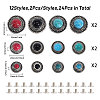 CHGCRAFT 12 Styles Zinc Alloy Buttons FIND-CA0008-75-2