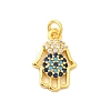 Real 18K Gold Plated Rack Plating Brass Micro Pave Cubic Zirconia Pendants Charms KK-S396-01J-1
