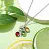 Stainless Steel and Glass Pendants Necklaces NJEW-JN04701-5