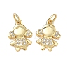 Brass Micro Pave Clear Cubic Zirconia Pendants CU-CBA9AFC-01G-29-1