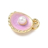 Shell Brass Charms KK-D426-17C-G-2