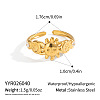 304 Stainless Steel Micro Pave Cubic Zirconia Cuff Open Rings for Women EU8307-6