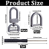 4Pcs Zinc Alloy Swivel Lobster Claw Clasps FIND-SP0005-65B-2