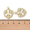 Brass Micro Pave Clear Cubic Zirconia Pendants KK-B083-17G-05-3