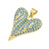 Brass Micro Pave Sky Blue Cubic Zirconia Pendants CU-CBA4A93-02G-G-2