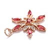 Brass Cubic Zirconia Pendants X-ZIRC-O044-02E-RG-3