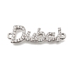 Brass Micro Pave Clear Cubic Zirconia Word Dubai Connector Charms KK-C255-33P-1