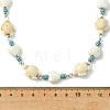 Ocean Dyed Synthetic Turquoise Turtle and Heart Beaded Necklaces for Women NJEW-JN06227-02-4