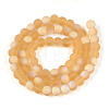 Frosted Transparent Glass Beads Strands GLAA-T032-T6mm-MBB08-2