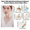 10Pcs 5 Style Real Real 18K Gold Plated Plated Brass Charms FIND-CN0001-28-2